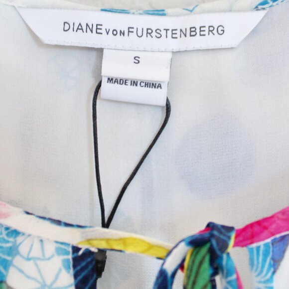 DVF Diane von Furstenberg Silk Batwing Blouse–Boho, Lightweight-Work or Vacation - Picture 8 of 16
